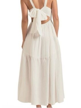 Favorite Daughter Cream Open-Back Maxi Dress with Bow